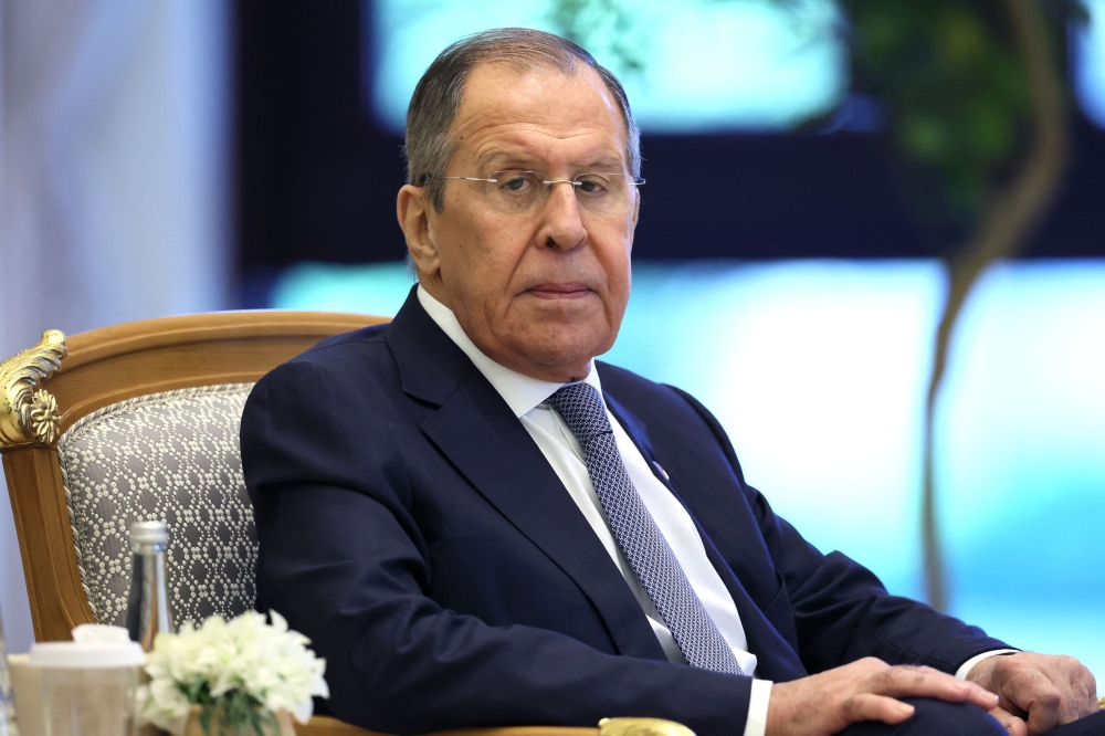 Russian Foreign Minister Sergei Lavrov called for international monitoring on the ground in Gaza. — Reuters pic
