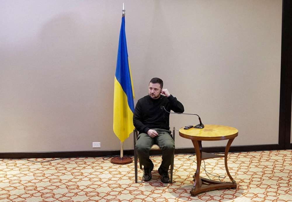 Ukraine's President Volodymyr Zelenskiy faces lack of support from US Republican party representatives. — Reuters pic