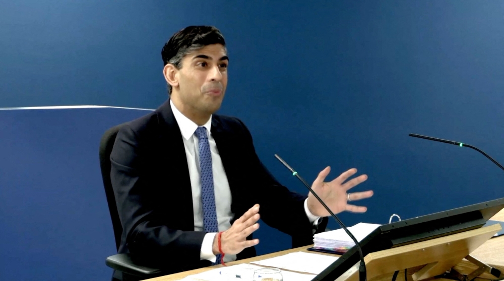 British Prime Minister Rishi Sunak told the inquiry today that he wanted to say how 'deeply sorry' he was to those who had lost loved ones, and that he was there in the spirit of wanting to learn how the government could do better in any future pandemic. — UK Covid-19 Inquiry via Reuters pic