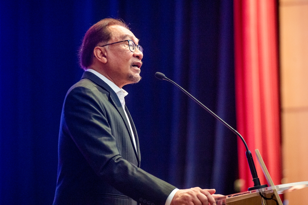 The decision to split the Communications and Digital Ministry in today’s Cabinet reshuffle is to address communication and digital transformation in a proper manner, said Prime Minister Datuk Seri Anwar Ibrahim. — Picture by Shafwan Zaidon  