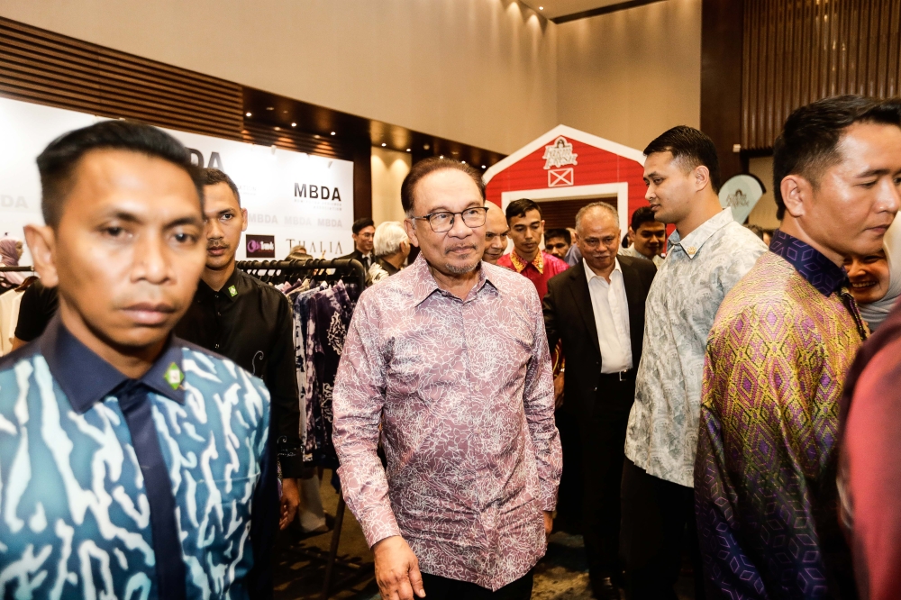 Prime Minister Datuk Seri Anwar Ibrahim at the launch of the Malaysian Goods Carnival 2023 in Putrajaya, December 14, 2023. — Picture by Sayuti Zainudin 
