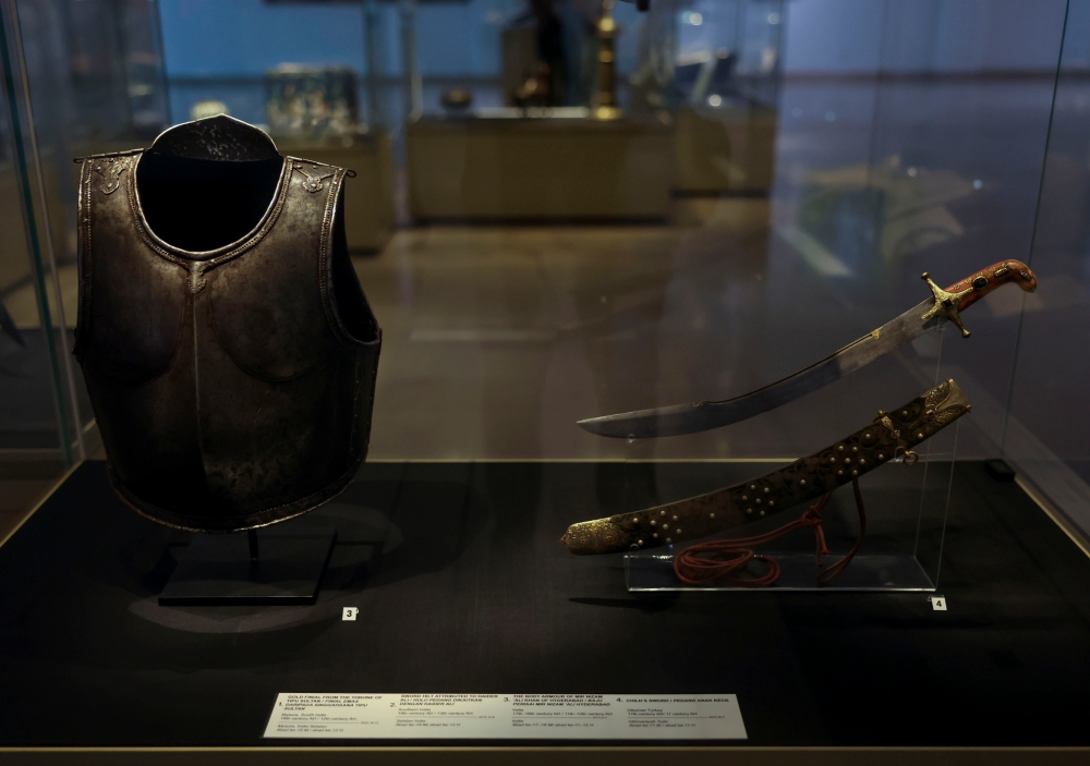 Among the artefacts on display at the Tracing Islamic Art Exhibition at the Malaysian Islamic Art Museum, Kuala Lumpur, December 14, 2023. — Bernama pic 