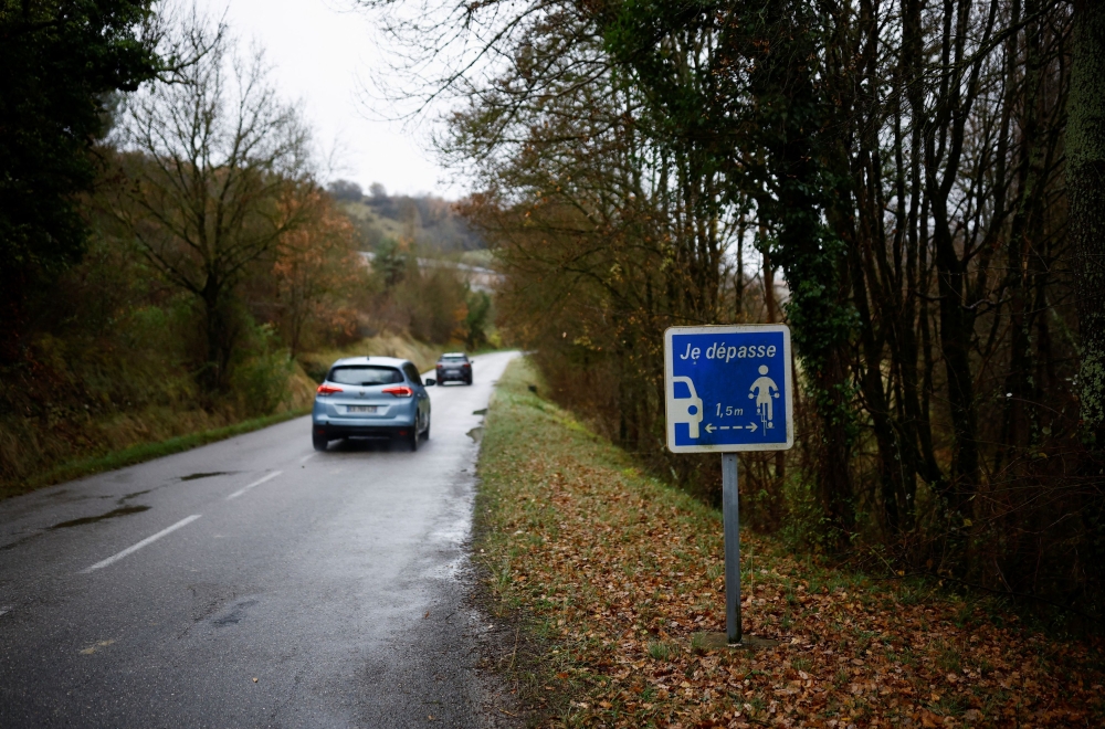 A view shows the D16 road where Alex Batty, an adolescent from Britain, who disappeared six years ago in Spain was picked up by Fabien Accidini in Chalabre ecember 15, 2023. — Reuters pic  