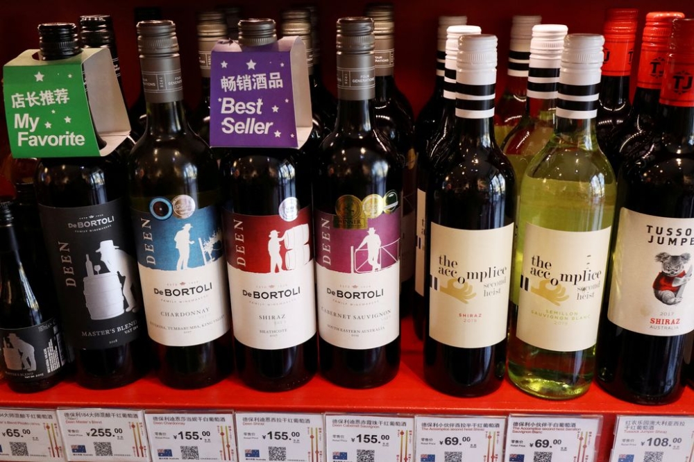 Bottles of Australian wine are seen at a store selling imported wine in Beijing November 27, 2020. — Reuters pic