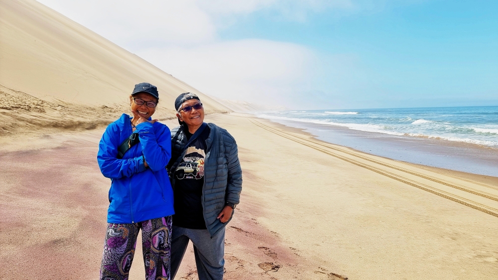 Zuraina Ismail, 56, and Iyra Azhari, 47, who are currently in Caprivi Strip, Namibia, began their expedition by land from Cape Town, South Africa on August 17 in a Toyota Landcruiser Troopy that was sent by sea cargo from Port Klang. — Bernama pic 