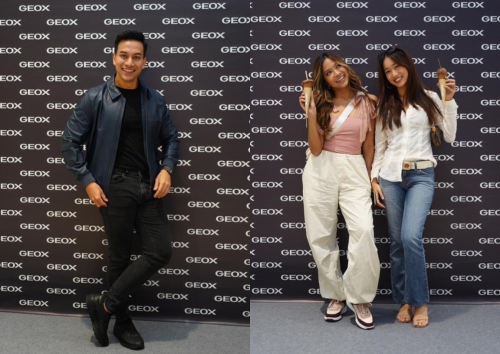 Influencers Dr Shazril (left), Nina and Arena were among the many celebrities at Geox's new concept store launch. — Picture courtesy of Geox Malaysia