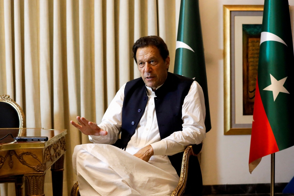 Former Pakistani Prime Minister Imran Khan is currently barred from contesting in elections. — Reuters pic