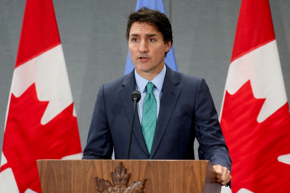 Canadian Prime Minister Justin Trudeau has consistently said Israel has the right to defend itself after the deadly rampage by militants of Gaza’s ruling Hamas group into Israel on October 7. But as the civilian toll in Israel’s devastating retaliatory air and ground war in Gaza has mounted, he has gradually hardened his tone. — Reuters pic