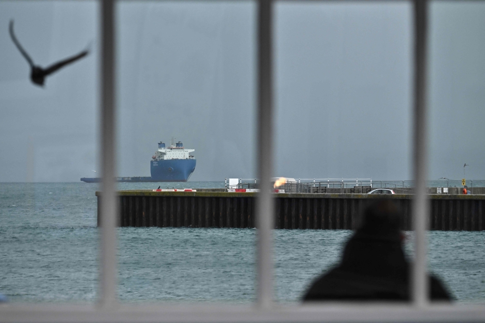 A view looking out to sea from Weymouth on the south-west coast of England on December 20, 2023, close to where the Bibby Stockholm accommodation barge is moored. — AFP pic