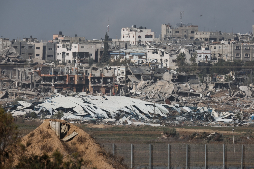 Destroyed buildings lie in ruin in Gaza, amid the ongoing conflict between Israel and the Palestinian Islamist group Hamas, as seen from Israel, December 22, 2023. — Reuters pic  