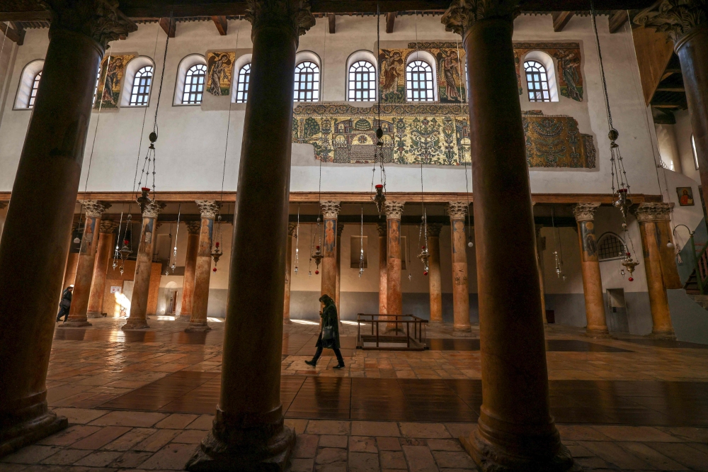 The deserted Nativity Church in Bethlehem is pictured on December 20, 2023 ahead of Christmas. — AFP pic