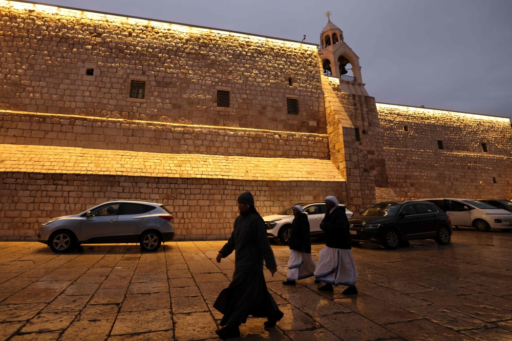 The Church of the Nativity in the city of Bethlehem in the occupied West Bank on December 23, 2023. — AFP pic