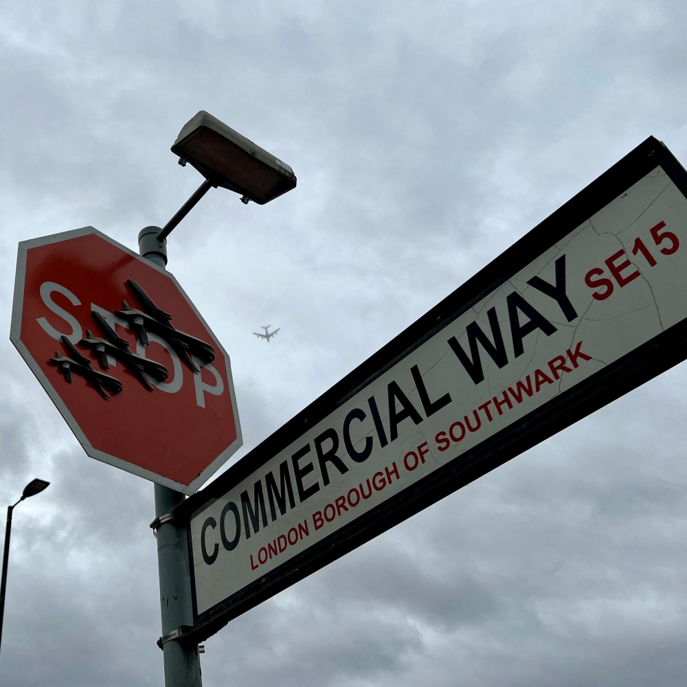 Police in London said yesterday officers had arrested a man on suspicion of theft and criminal damage after a Banksy artwork was removed from a south London street corner within hours of appearing. — Reuters pic/Joe Brown