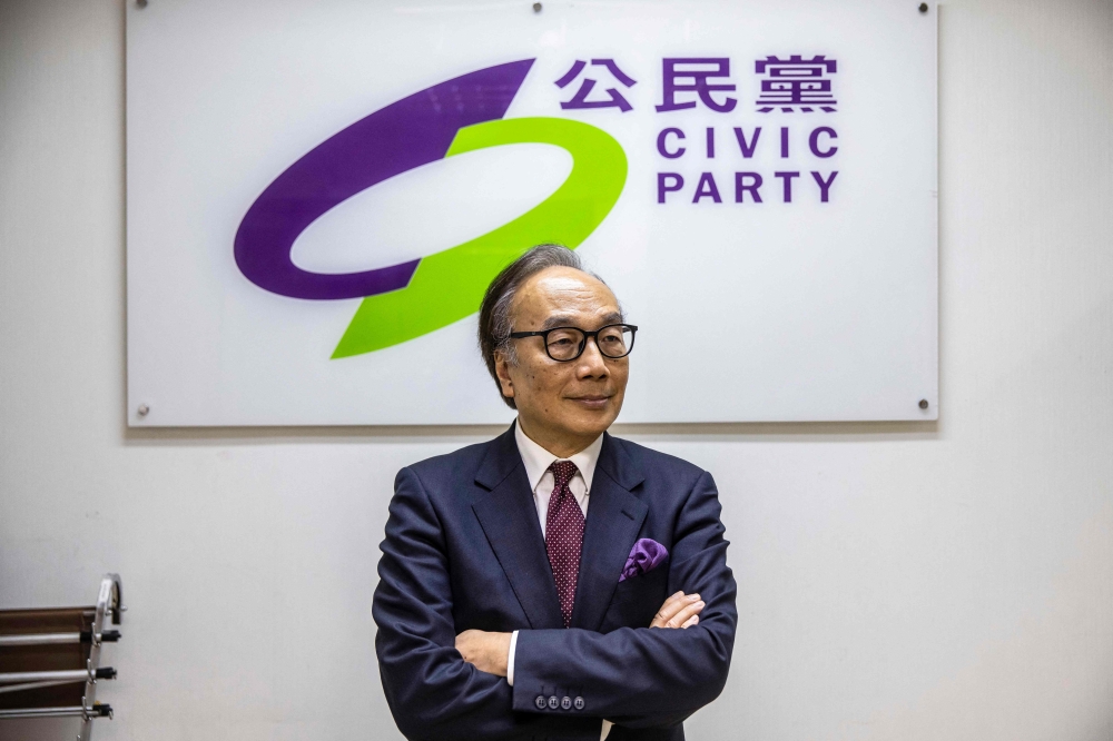 This photo taken on August 3, 2023 shows veteran politician Alan Leong at the Civic Party headquarters, once the second largest opposition party in the city, as he prepares to vacate the party's office space in Hong Kong. — AFP pic