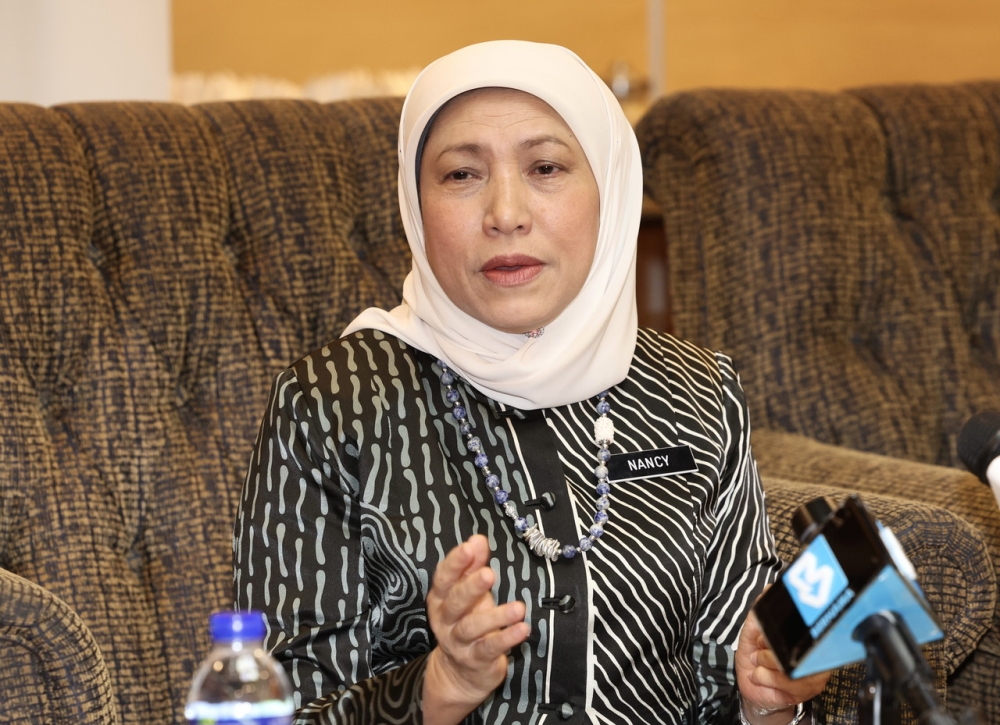 Datuk Seri Nancy Shukri said that she had not heard anything about the move which was an attempt to overthrow the Unity Government. — Bernama file pic