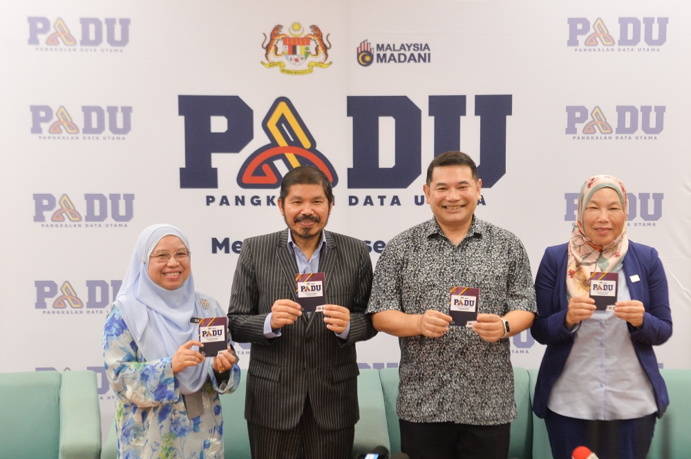 Minister of Economy Rafizi Ramli poses for a picture during the Padu press conference in Putrajaya December 29, 2023. — Picture by Miera Zulyana