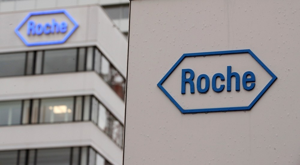 The logo of Swiss drugmaker Roche is seen at its headquarters in Basel, Switzerland February 1, 2018. Roche (Malaysia) Sdn Bhd country medical director, Dr Wendy Tay, said the FIH trial concerns a new experimental drug aimed at treating patients with Systemic Lupus Erythematosus — an autoimmune disease in which the immune system attacks its own tissues. —  Reuters pic