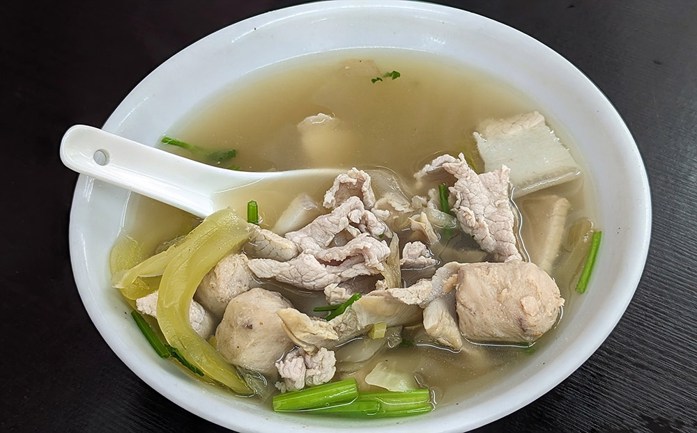 Pork Meat Soup has a broth heavily flavoured by pickled vegetables, making for a tangy and irresistible bowl.