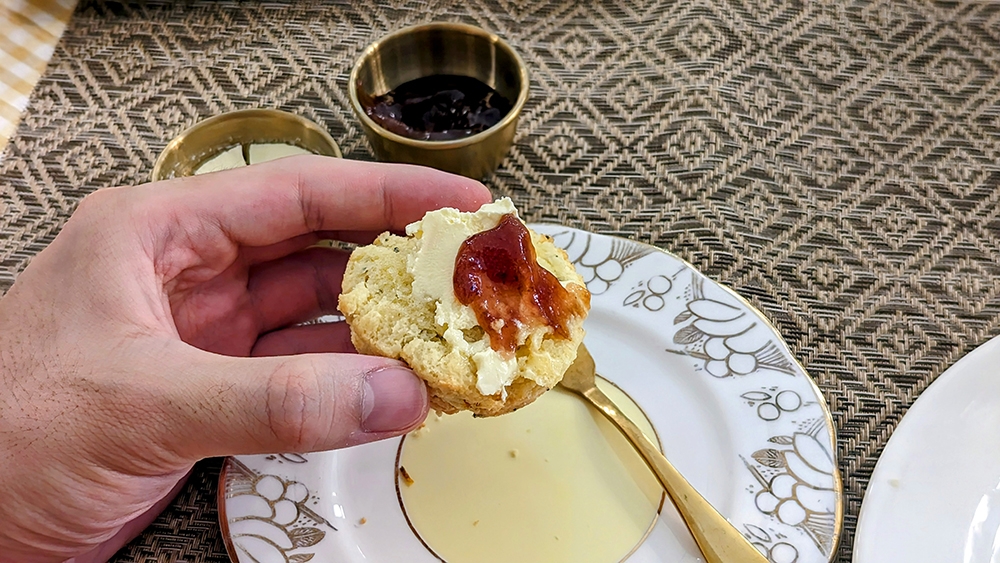 One bite of these scones with clotted cream and jam and you’ll feel your heart swelling with joy. – Pictures by Ethan Lau