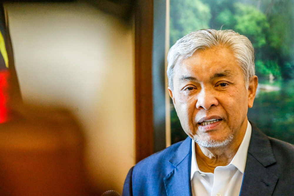 Deputy Prime Minister Datuk Seri Ahmad Zahid had previously been reported by several news agencies, including state-owned Bernama as heading to Kota Kinabalu today to defuse growing political tension within Umno as he is its president. — Picture by Hari Anggara