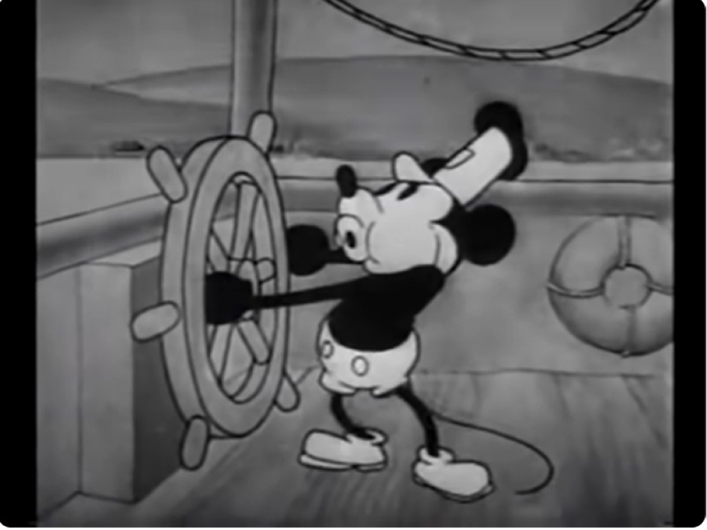 Screen capture of Walt Disney Animation Studios' ‘Steamboat Willie’. — Screen capture via YouTube/ Walt Disney Animation Studios 