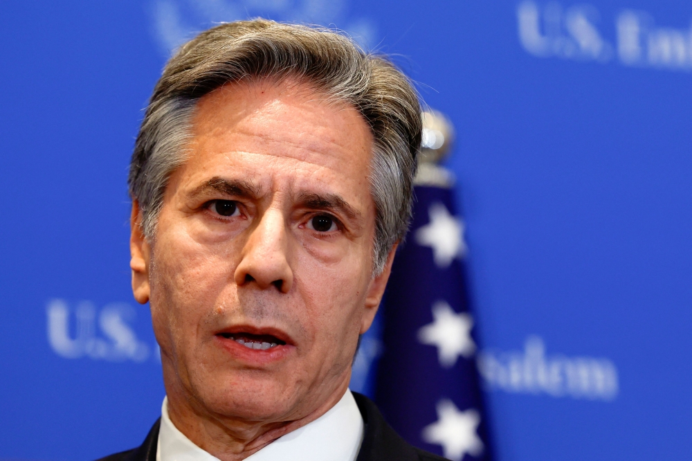 US Secretary of State Antony Blinken addresses a press conference in Tel Aviv January 9, 2024. — AFP pic