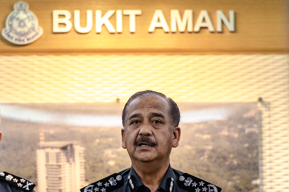 Inspector-General of Police Tan Sri Razarudin Husain said the police would also identify whether the case had any connection with the comments made by Datuk Ngeh Koo Ham before this. — Picture by Firdaus Latif