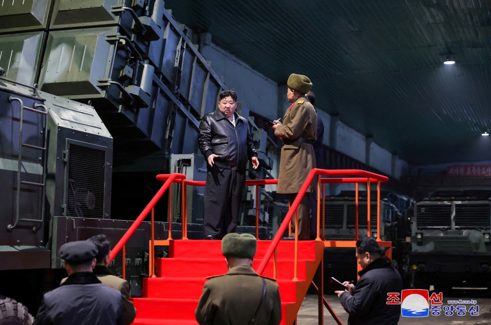 North Korean leader Kim Jong-un visits a munitions factory at an undisclosed location in this picture released by North Korea's Korean Central News Agency. — KCNA via Reuters pic