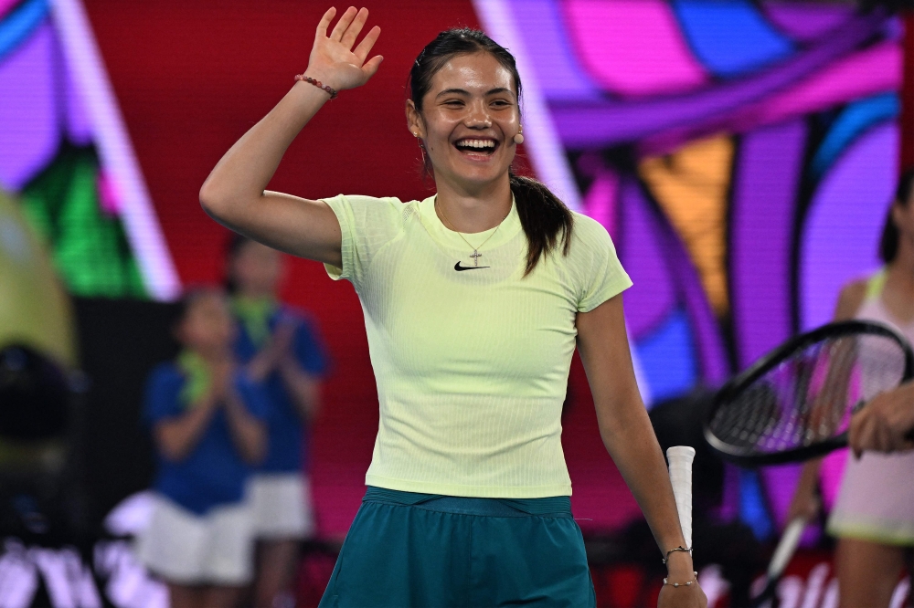 Britain’s Emma Raducanu attends a kids tennis day event in Melbourne on January 13, 2024 ahead of the Australian Open tennis championship starting on January 14. — AFP pic