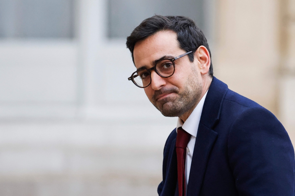 French Foreign and European Affairs Minister Stephane Sejourne arrives for the weekly cabinet meeting at the presidential Elysee Palace in Paris, on January 12, 2024. — AFP pic