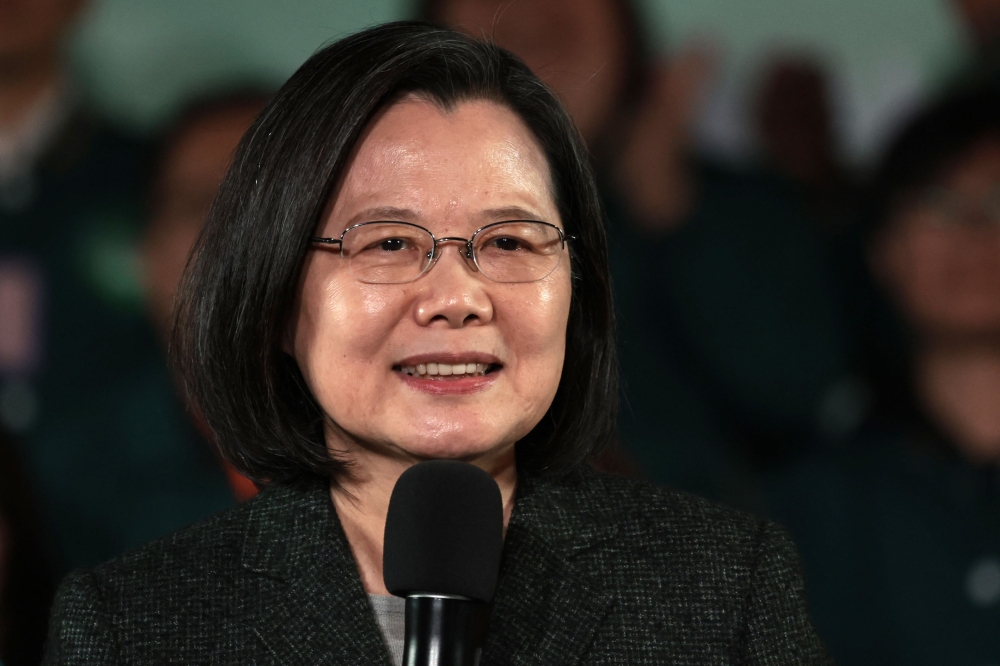 Taiwan’s President Tsai Ing-wen today met US delegates who arrived on the island on the heels of an election won by a pro-sovereignty candidate. — AFP pic
