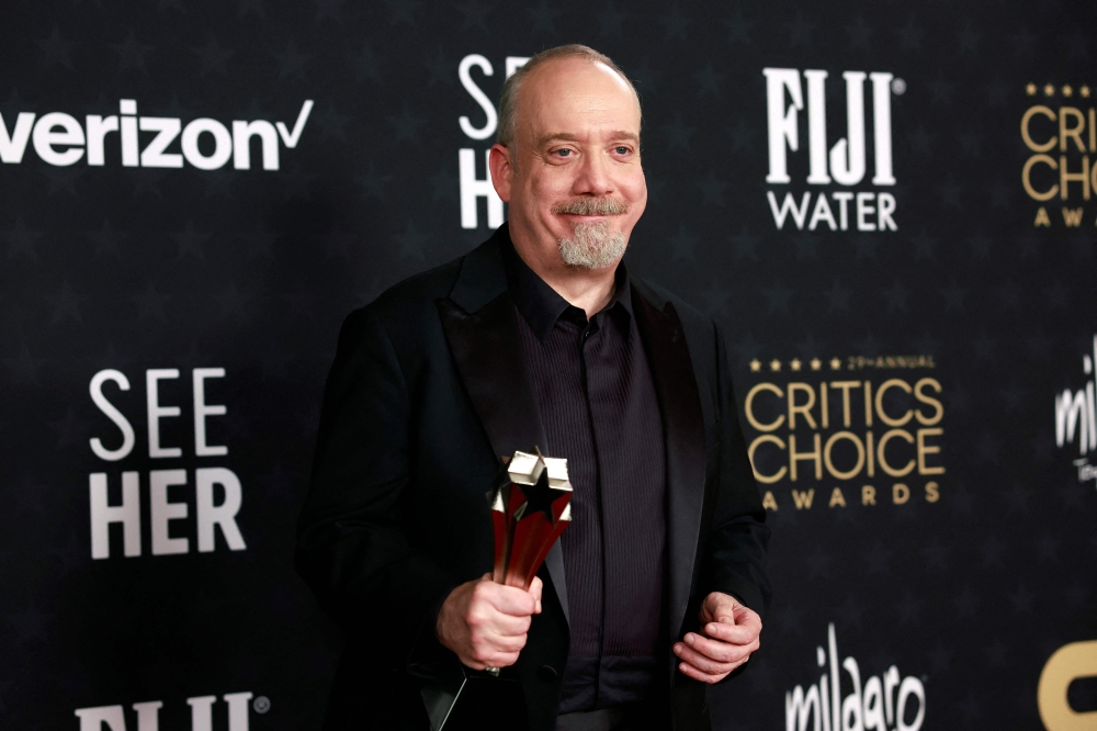 US actor Paul Giamatti, winner of the Best Actor award for 'The Holdovers'.— AFP pic