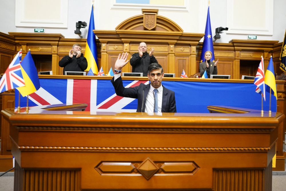 Ahead of an election expected later this year, the poll predicted Labour was on course to win 385 seats in parliament while the Conservatives will retain just 169, losing more seats than they did in 1997 when Tony Blair led Labour to power. — Pool via Reuters pic