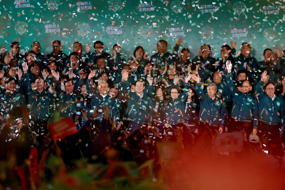 Taiwan President-elect Lai Ching-te and his running mate Hsiao Bi-khim attend a rally, following the victory in the presidential elections, in Taipei, Taiwan, January 13, 2024. — Reuters pic