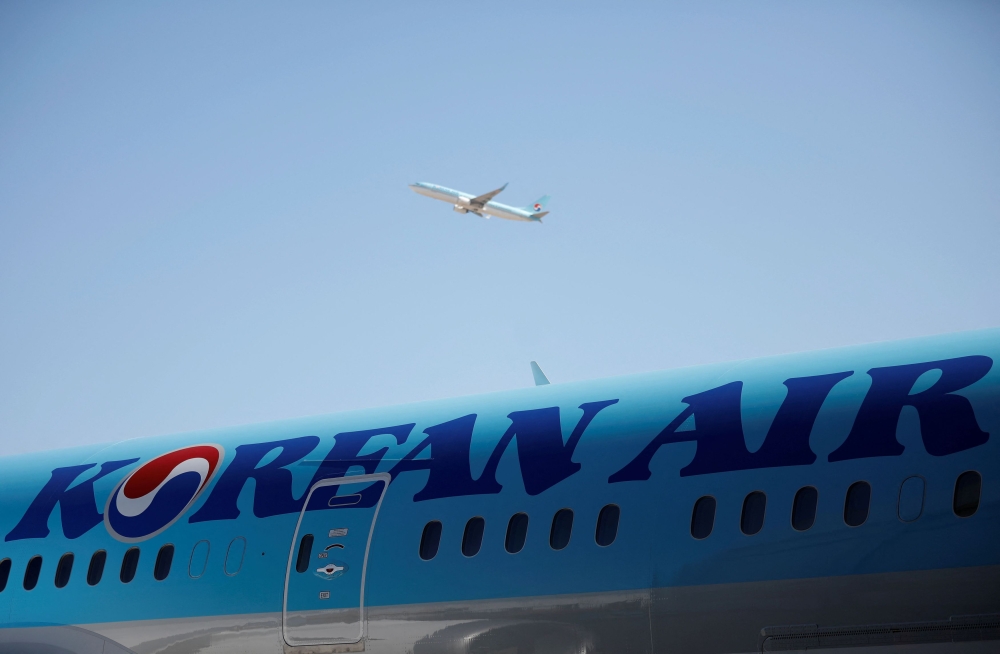 The Korean Air flight had 289 passengers and crew members on board, an airline official said. — Reuters pic