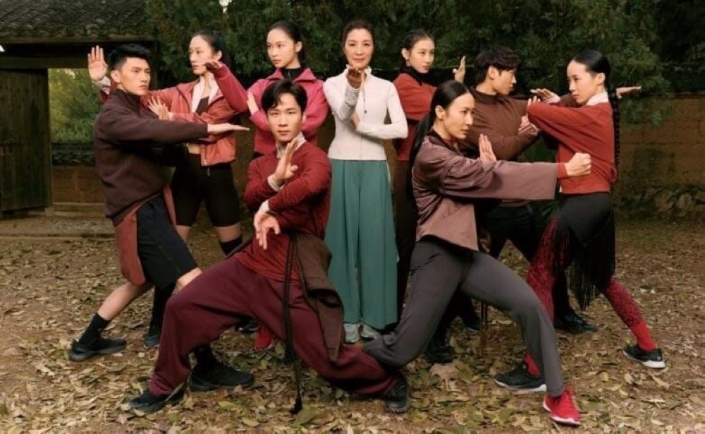 Oscar winner Tan Sri Michelle Yeoh and members of the Shenzhen Opera and Dance Theatre. — Picture courtesy of Lululemon