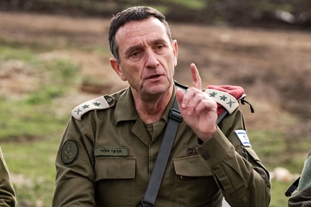 This image grab from a handout video released by the Israeli army on January 17, 2024, shows Israeli army chief Herzi Halevi speaking during a visit to northern Israel. — Israel Army / AFP pic