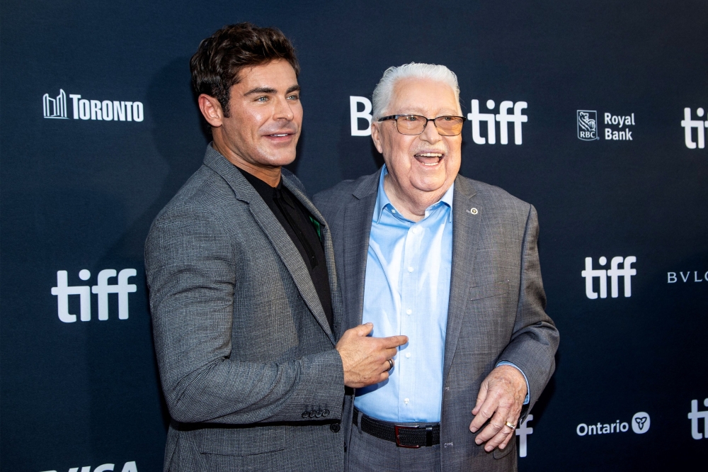 Zac Efron with John ‘Chickie’ Donohue at the premiere of ‘The Greatest Beer Run Ever’ at the Toronto International Film Festival (TIFF) in Toronto, Ontario, Canada September 13, 2022. — Reuters pic