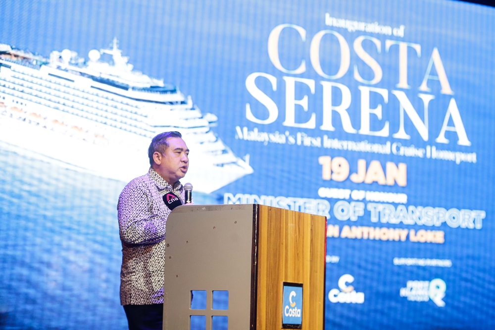Transport Minister Anthony Loke speaks during a press conference at Port Klang January 19, 2024. ― Picture by Sayuti Zainudin