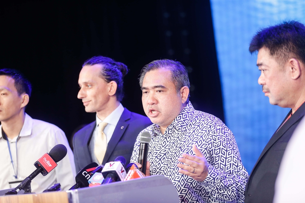 Transport Minister Anthony Loke speaks during a press conference at Port Klang January 19, 2024. ― Picture by Sayuti Zainudin
