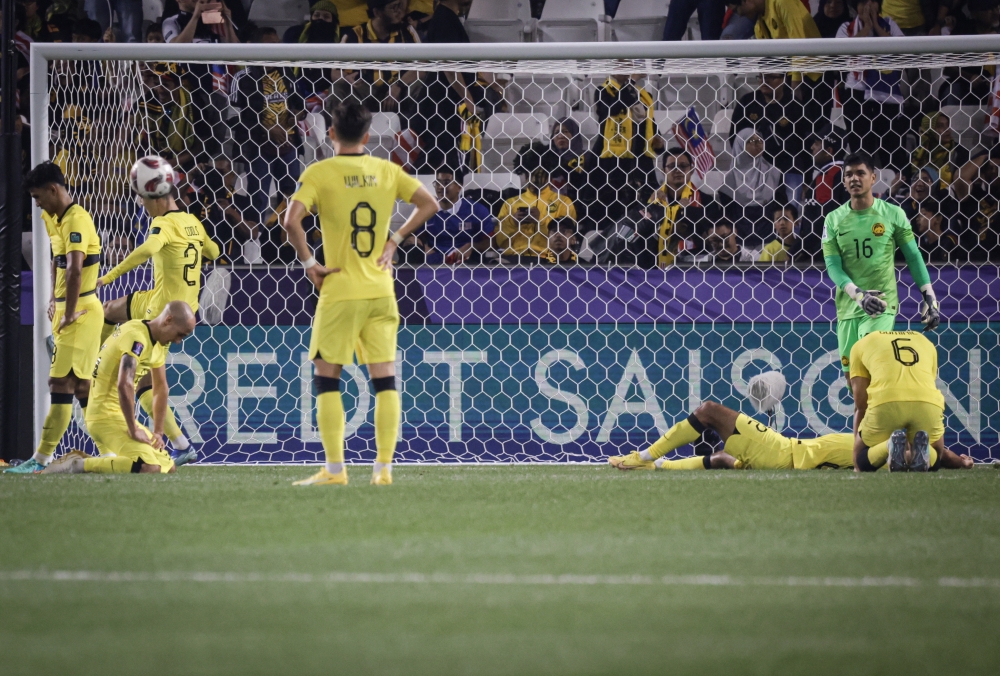 This second defeat under coach Kim Pan Gon in this campaign sees Malaysia eliminated from the competition, failing to achieve the goal of making it to the Round of 16. — Bernama pic  