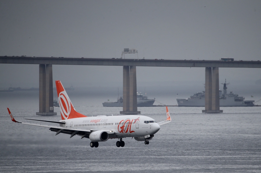 A Boeing 737-700 airplane of Brazilian airlines GOL Linhas Aereas prepares to land at Santos Dumont airport in Rio de Janeiro March 21, 2019. Some Brazilian airlines are cancelling flights to Argentina on January 24 due to a general strike planned for that day by the Argentine General Confederation of Labour. — Reuters pic  