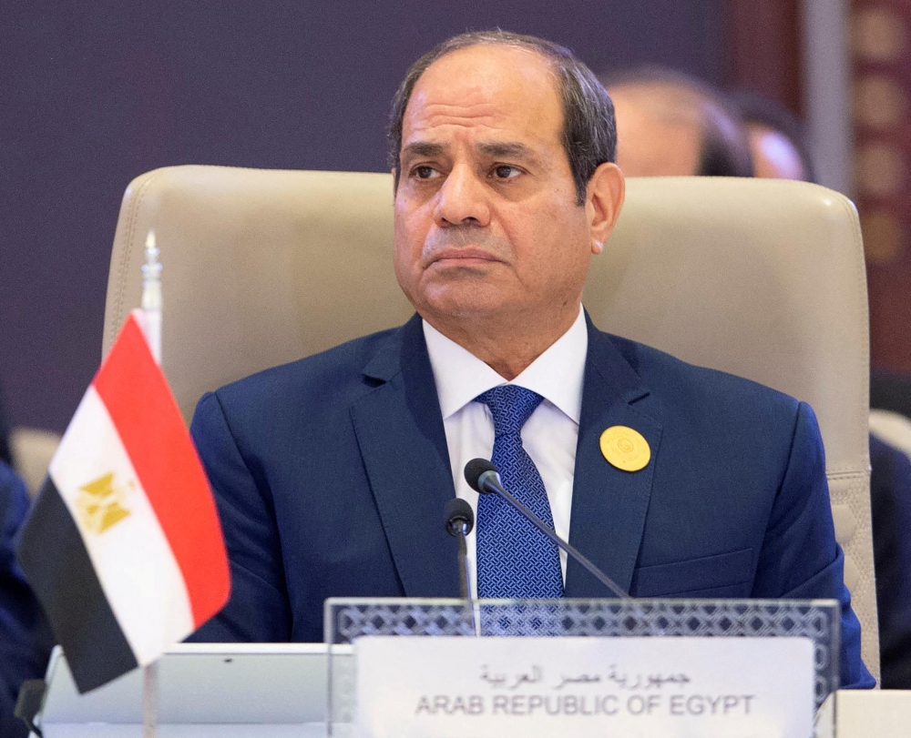 Egypt's President Abdel Fattah al-Sisi said that 'trying to jump on a piece of land to try to control it is something that no-one will agree to,'  — Saudi Royal Court handout