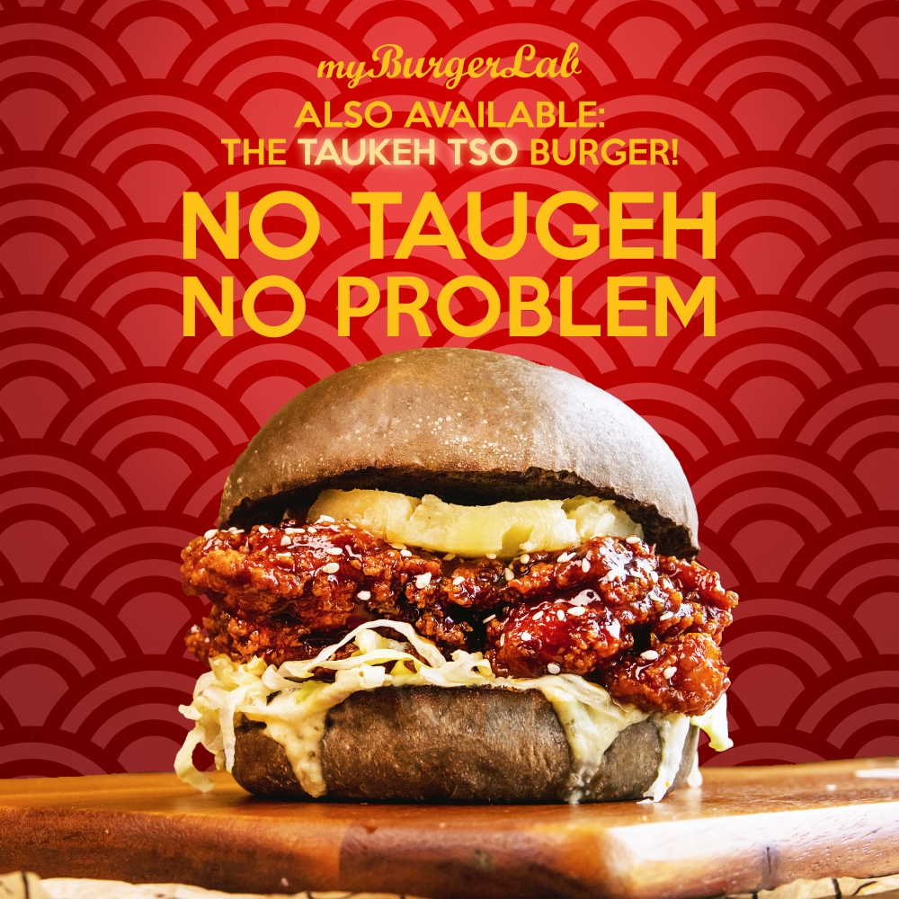 Hate 'taugeh'? Well, there's Taukeh Tso burger without any 'taugeh' and served with shredded lettuce and a juicy slice of pineapple instead — Picture courtesy of myBurgerLab