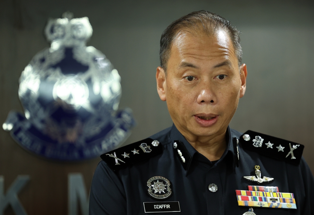 Negeri Sembilan police chief Datuk Ahmad Dzaffir Mohd Yussof at a press conference at the Police Contingent Headquarters in Seremban, July 10, 2023. — Bernama pic 