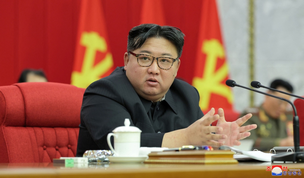 — North Korean leader Kim Jong-un has called for ways to be found to improve economic development after saying that a failure to provide people with basic living necessities including food is a ‘serious political issue’, state media reported today. — Reuters pic/KCNA