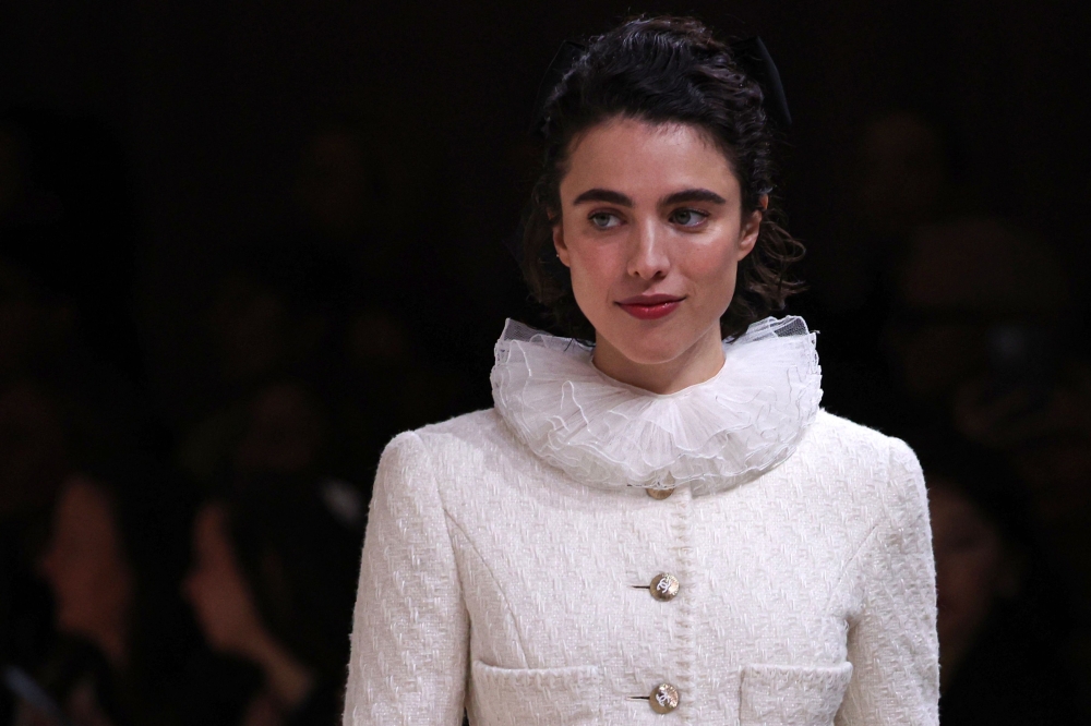US actress Margaret Qualley presents a creation for Chanel during the Women's Haute-Couture Spring/Summer 2024 Fashion Week in Paris on January 23, 2024. — AFP pic