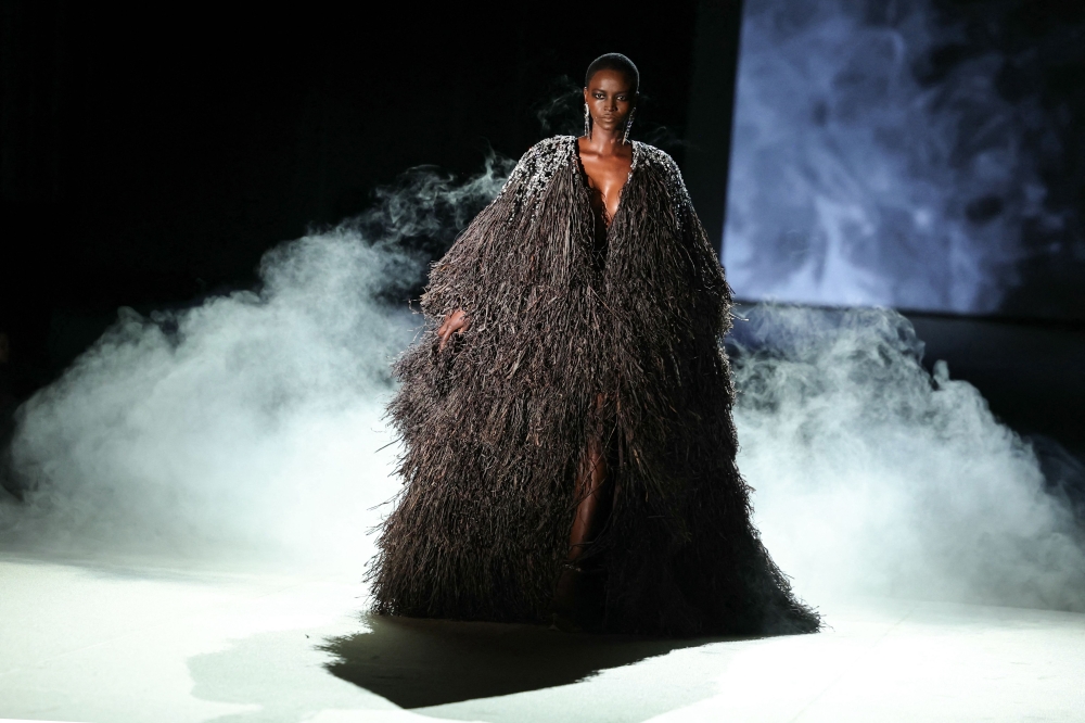  model presents a creation for the Stephane Rolland show during the Women's Haute-Couture Spring/Summer 2024 Fashion Week in Paris on January 23, 2024. — AFP pic