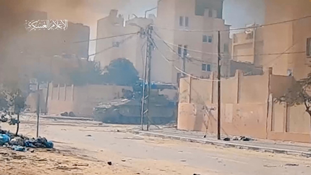 A view shows a military vehicle, amid the ongoing conflict between Israel and the Palestinian group Hamas, in a location given as Khan Younis, Gaza Strip, in this still image obtained from a video released January 29, 2024. ― Hamas Military Wing/Handout via Reuters