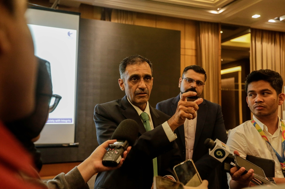 Transparency International Malaysia chairman Muhammad Mohan speaks to reporters during a press conference in Kuala Lumpur January 30, 2024. — Picture by Sayuti Zainudin